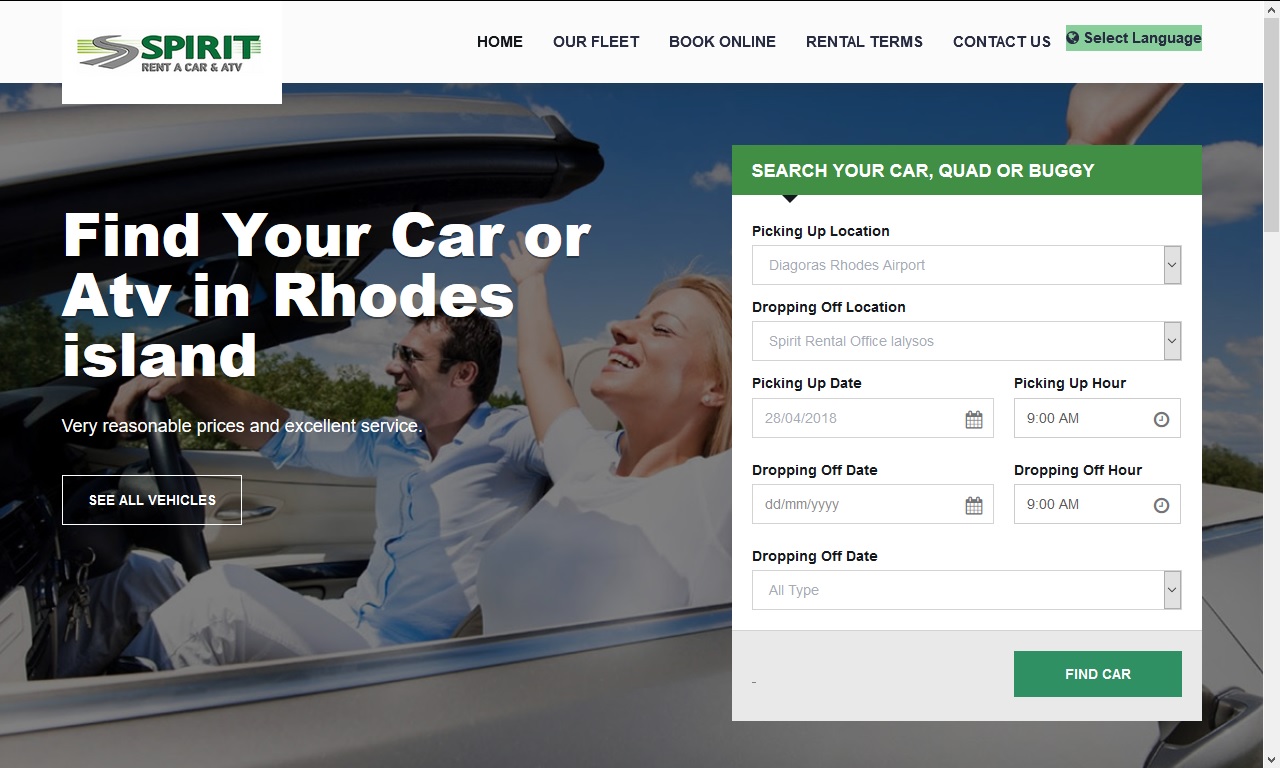 Spirit rhodes rent a car, ialysos rental car cycles motorbike quads buggy